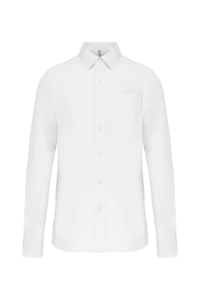 Heren poplin overhemd lange mouwen