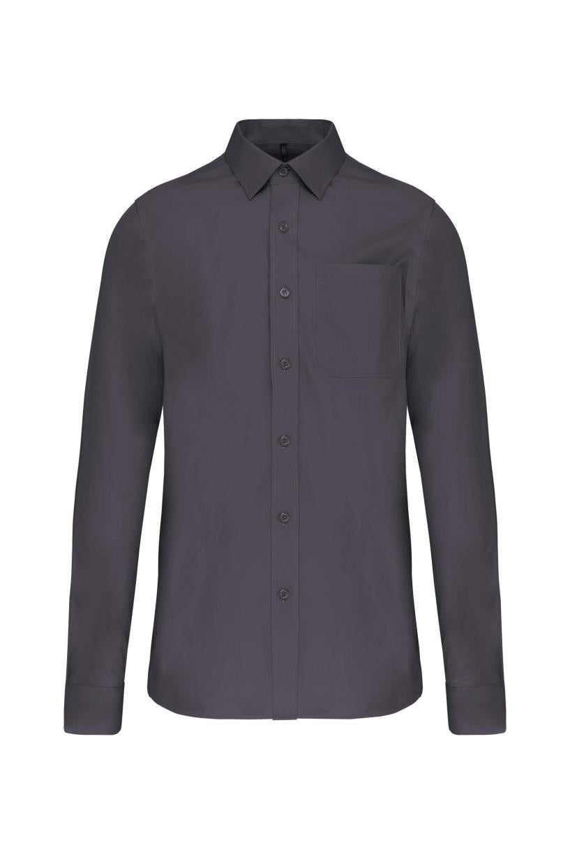 Heren poplin overhemd lange mouwen