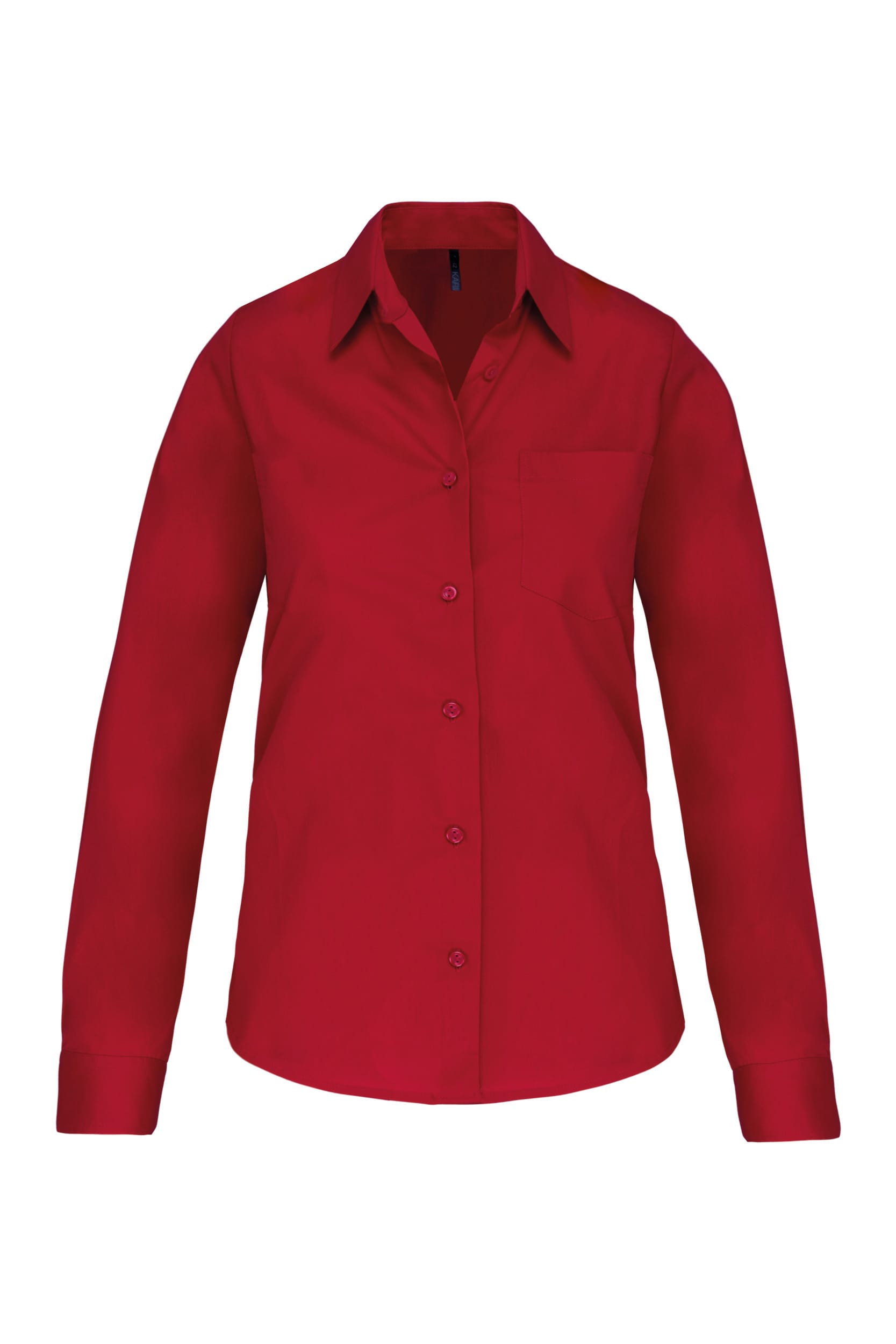 Dames poplin blouse lange mouwen