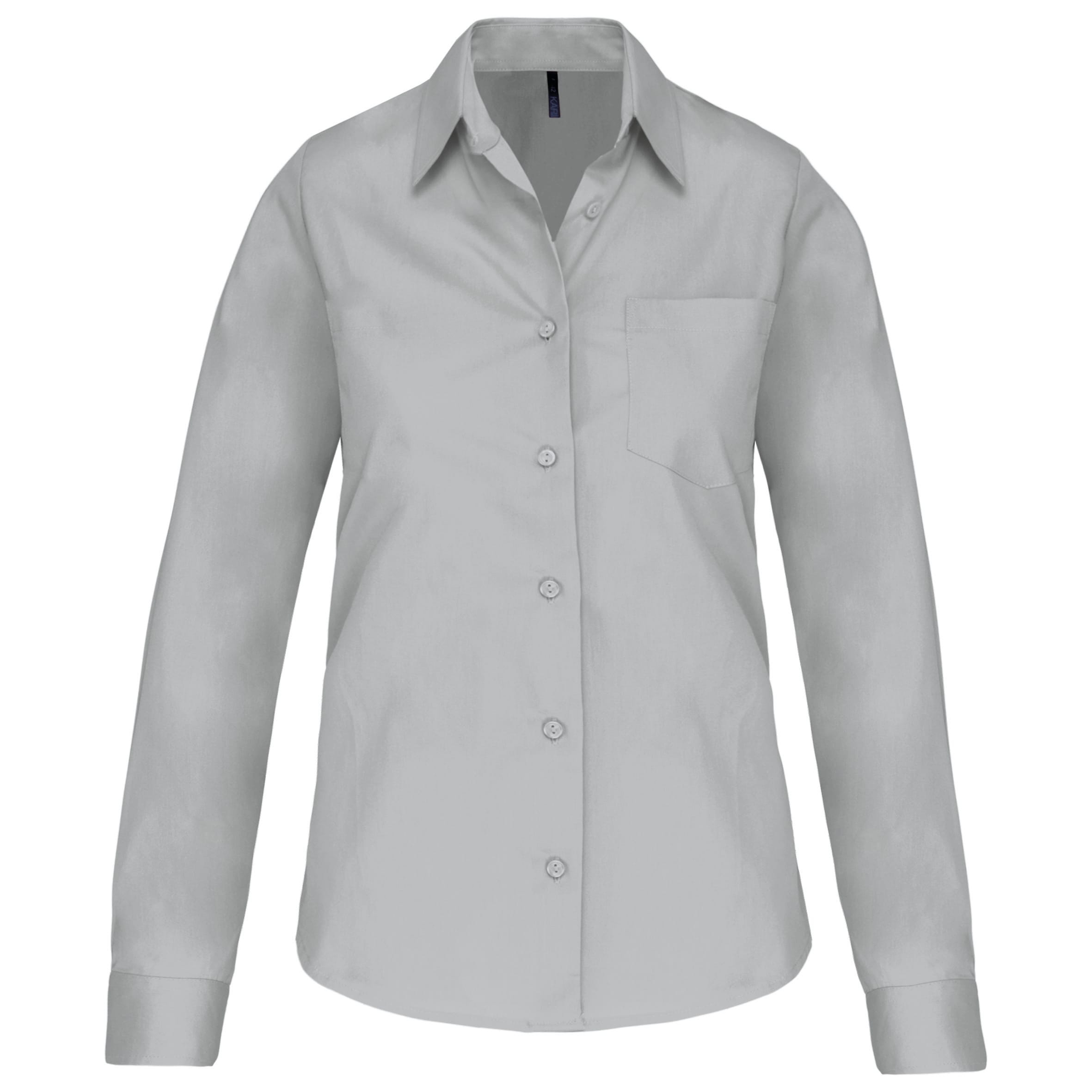 Dames poplin blouse lange mouwen