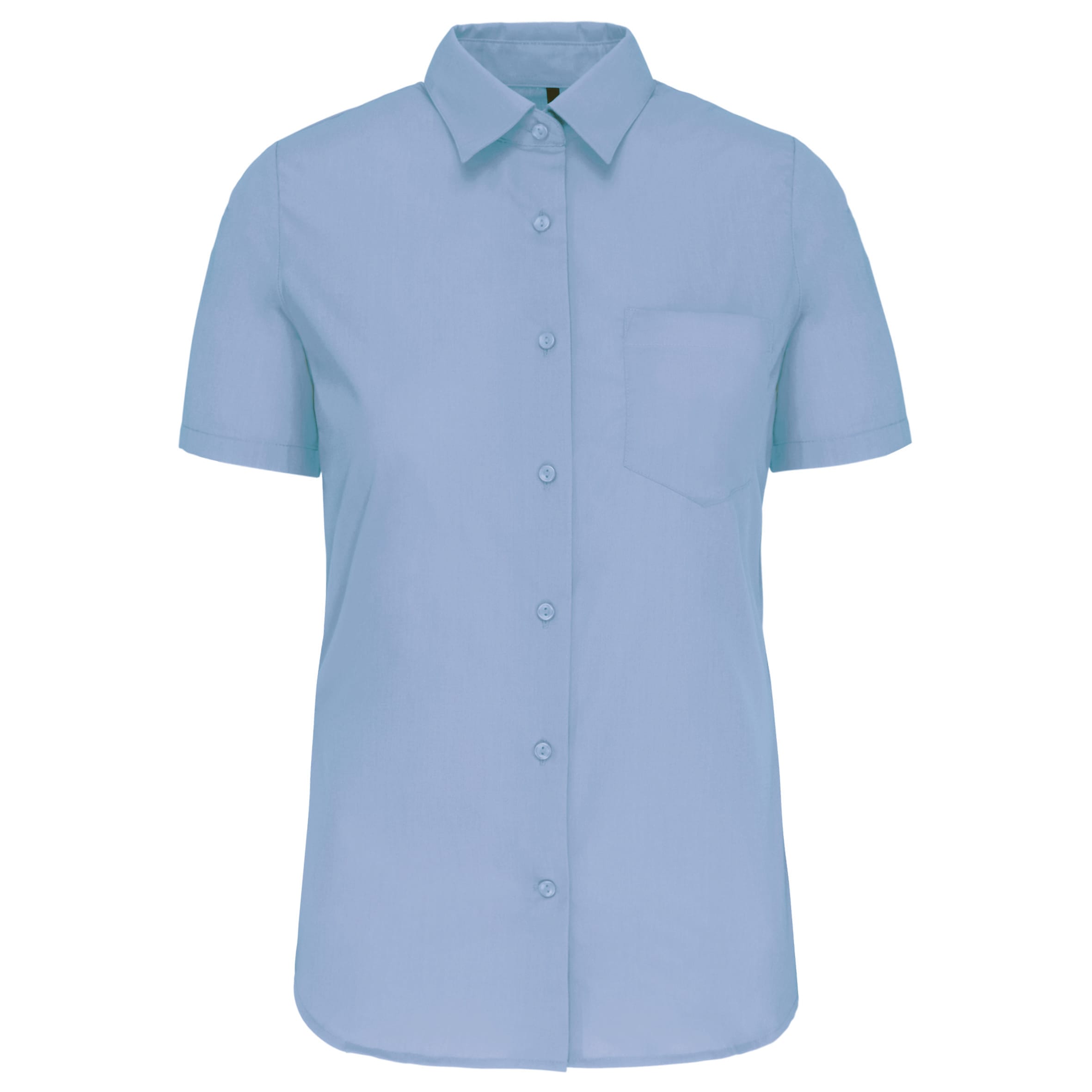 Dames Poplin Blouse Korte Mouwen