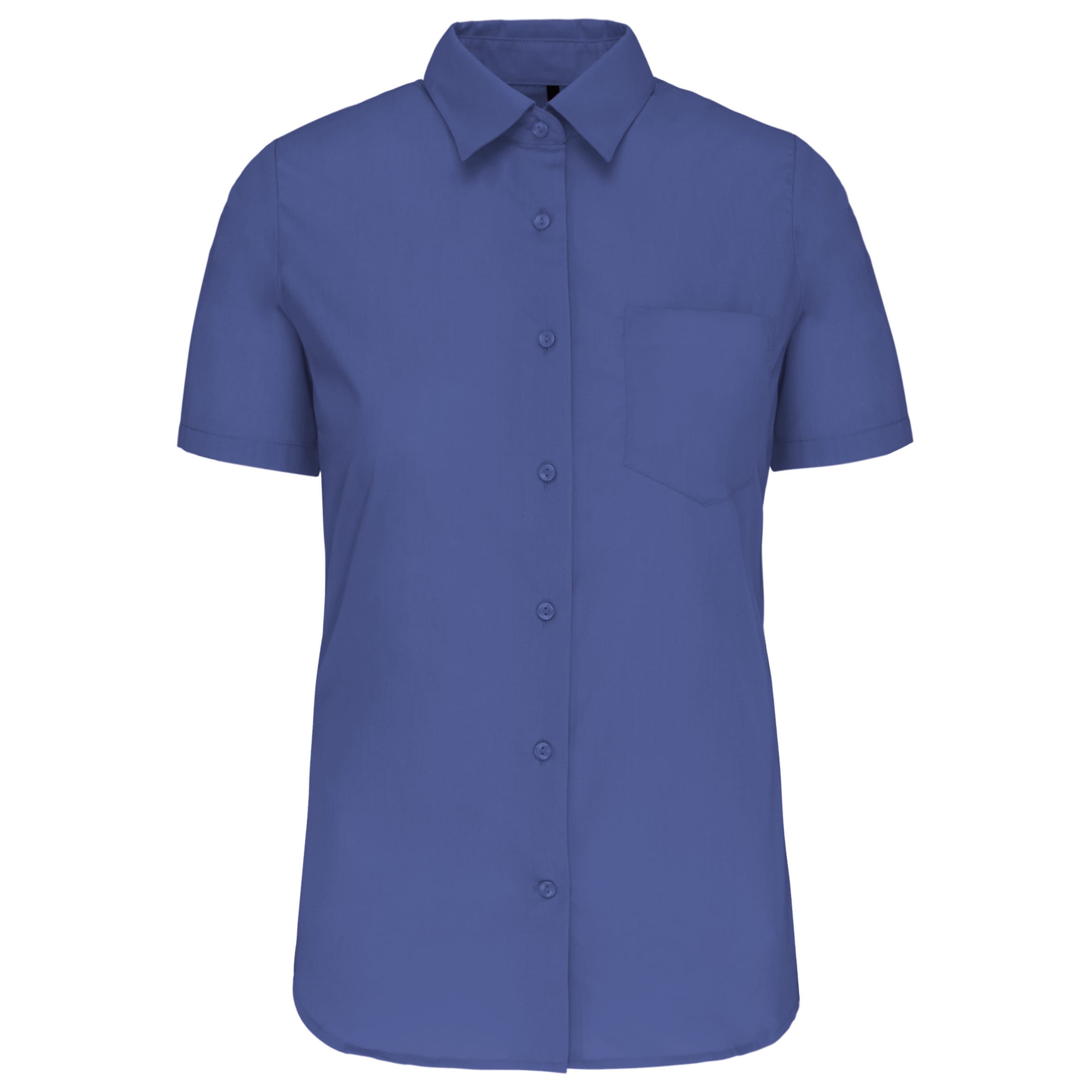Dames Poplin Blouse Korte Mouwen