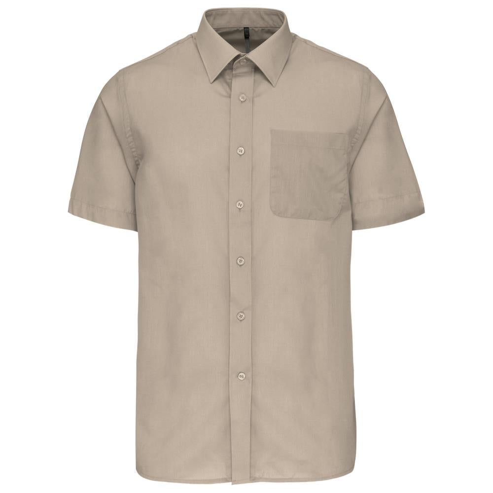 Men's easy-care polycotton poplin short-sleeved shirt
