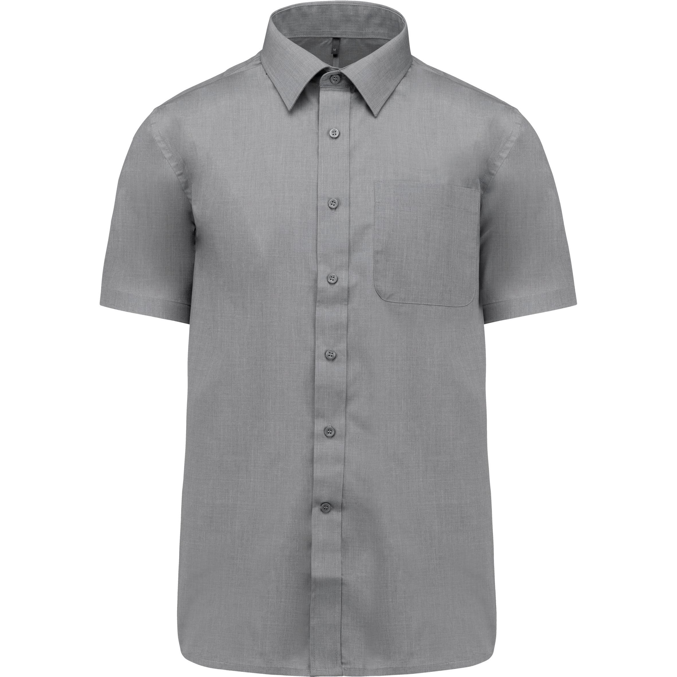 Men's easy-care polycotton poplin short-sleeved shirt