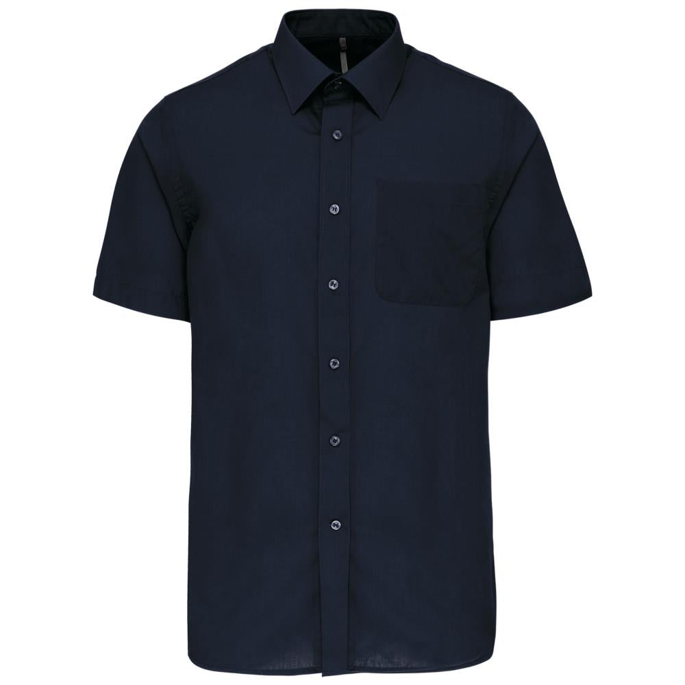 Men's easy-care polycotton poplin short-sleeved shirt