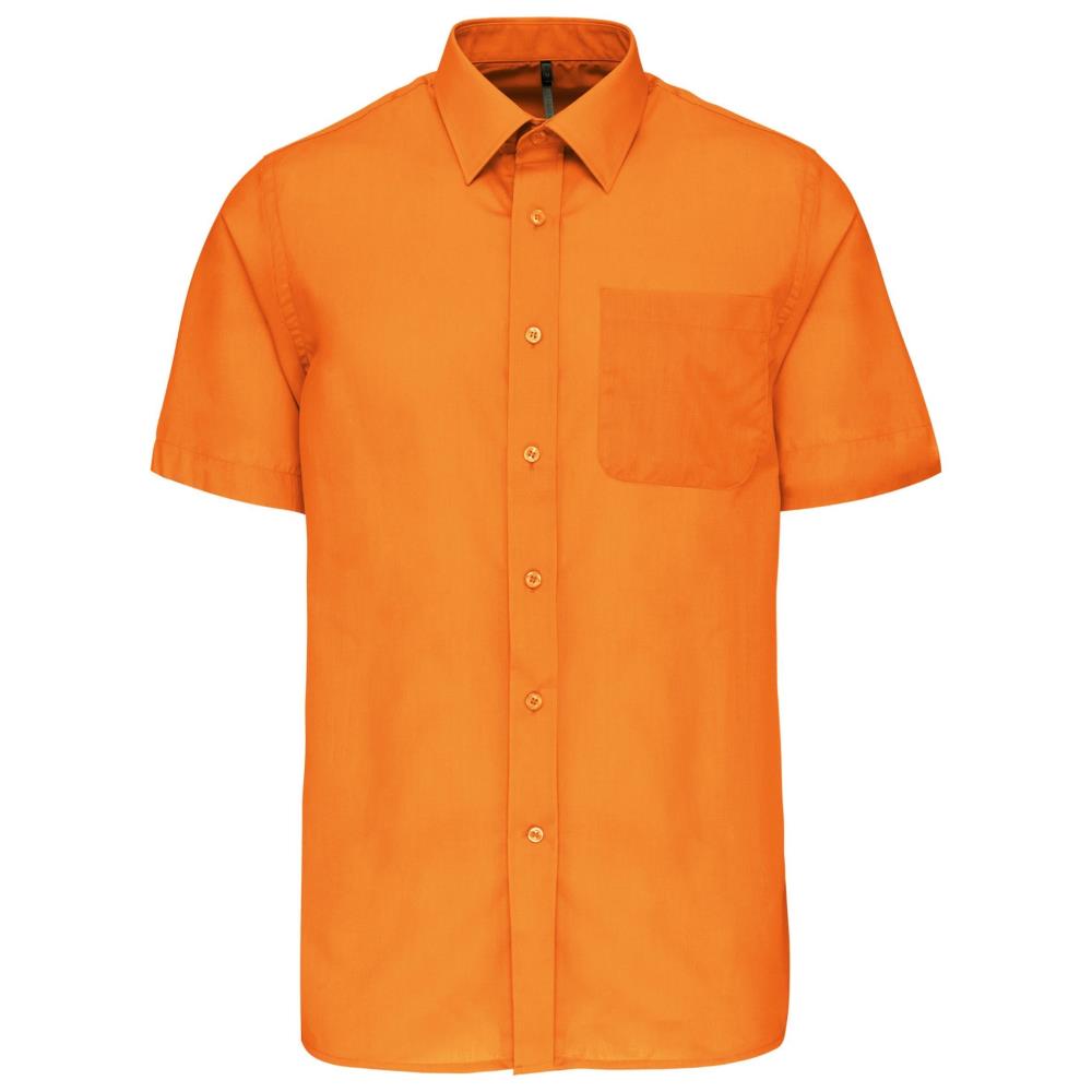 Men's easy-care polycotton poplin short-sleeved shirt