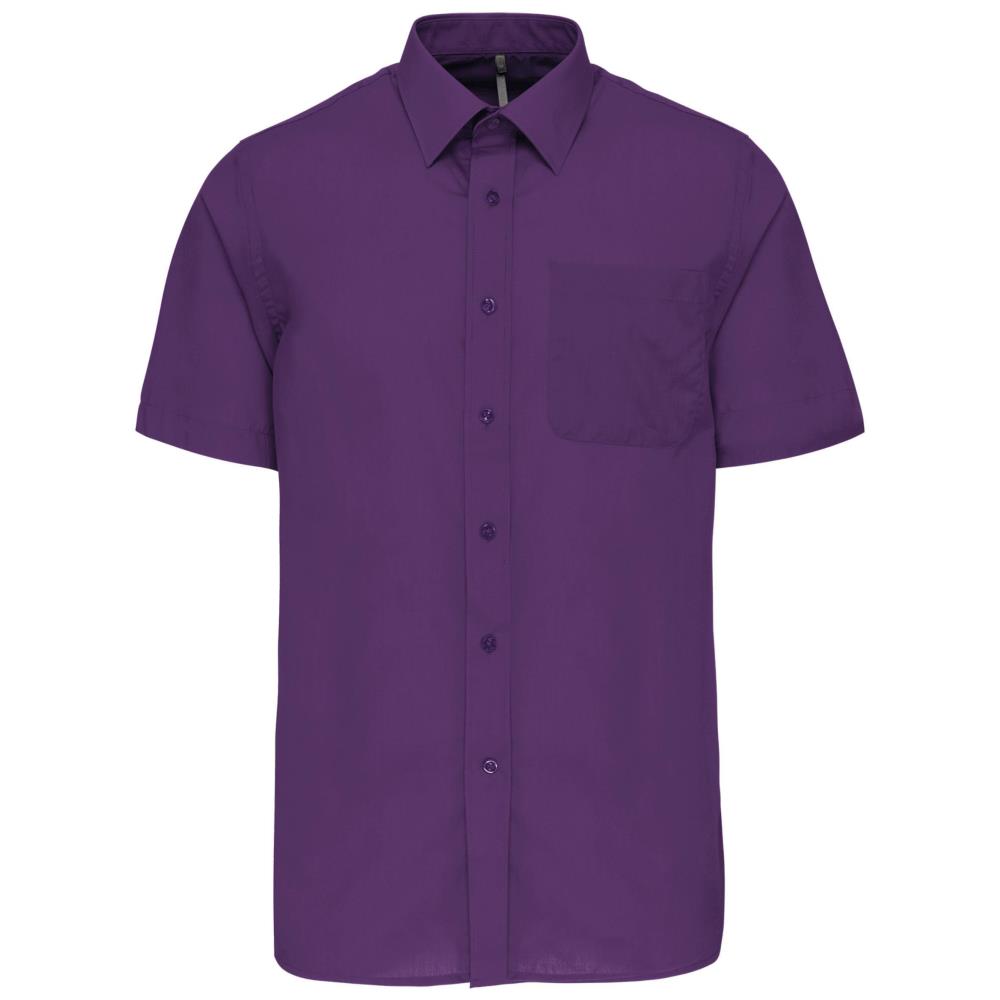 Men's easy-care polycotton poplin short-sleeved shirt