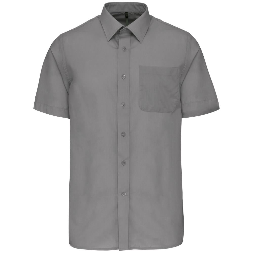 Men's easy-care polycotton poplin short-sleeved shirt