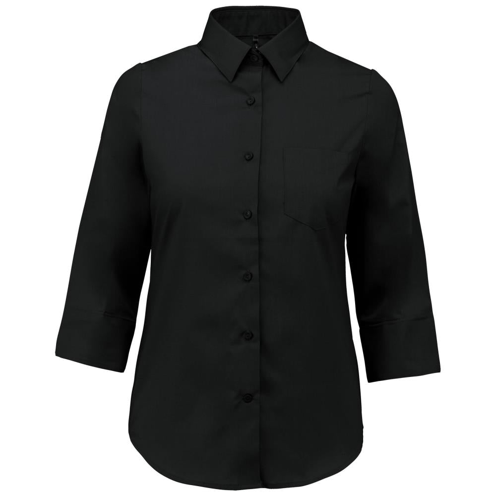 Women's easy-care polycotton poplin 3/4-sleeve shirt