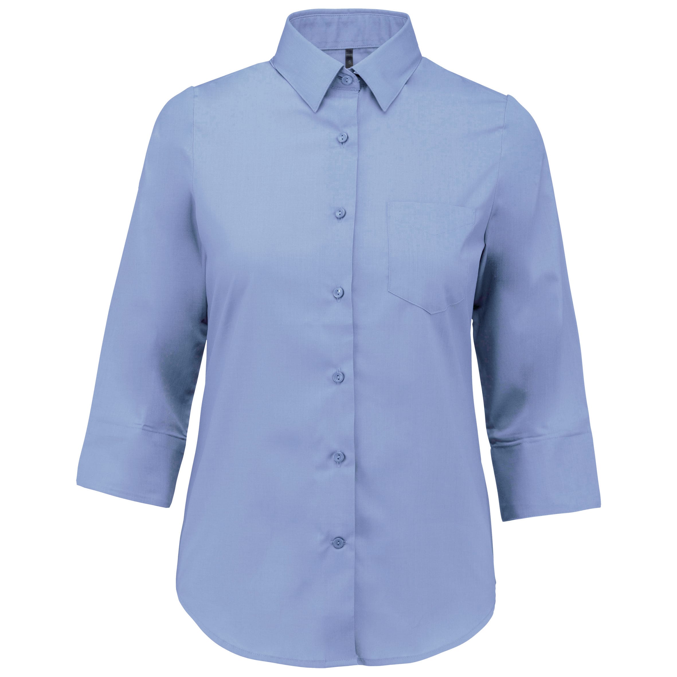 Women's easy-care polycotton poplin 3/4-sleeve shirt