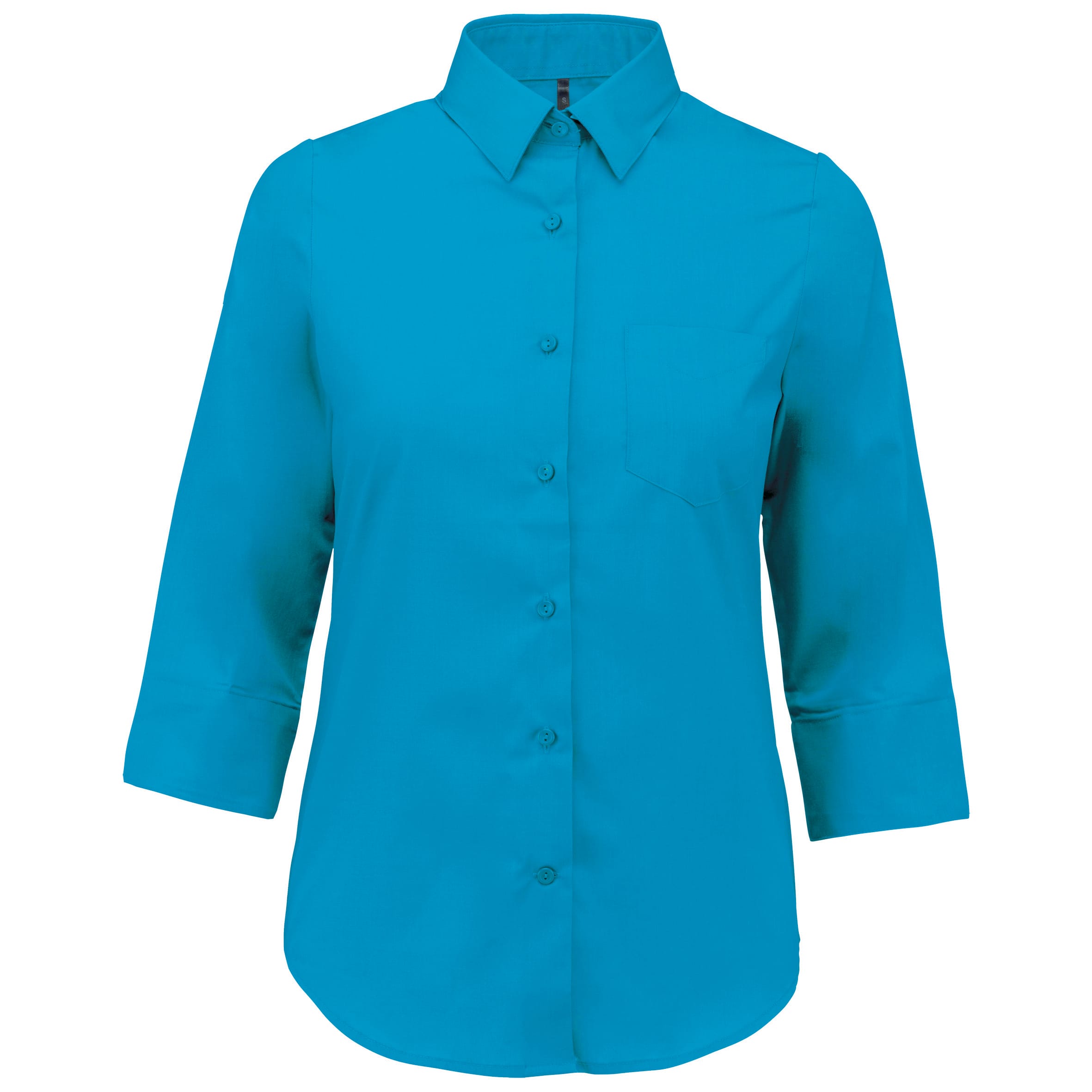 Women's easy-care polycotton poplin 3/4-sleeve shirt