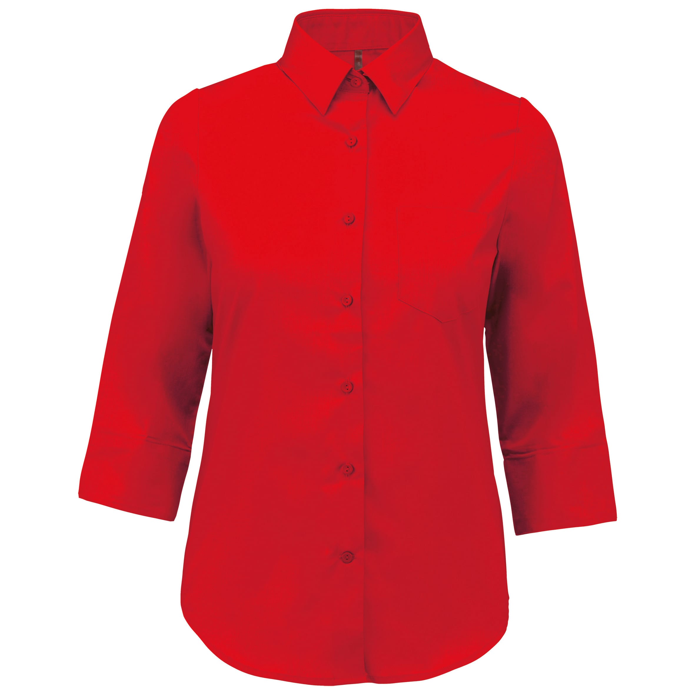 Women's easy-care polycotton poplin 3/4-sleeve shirt