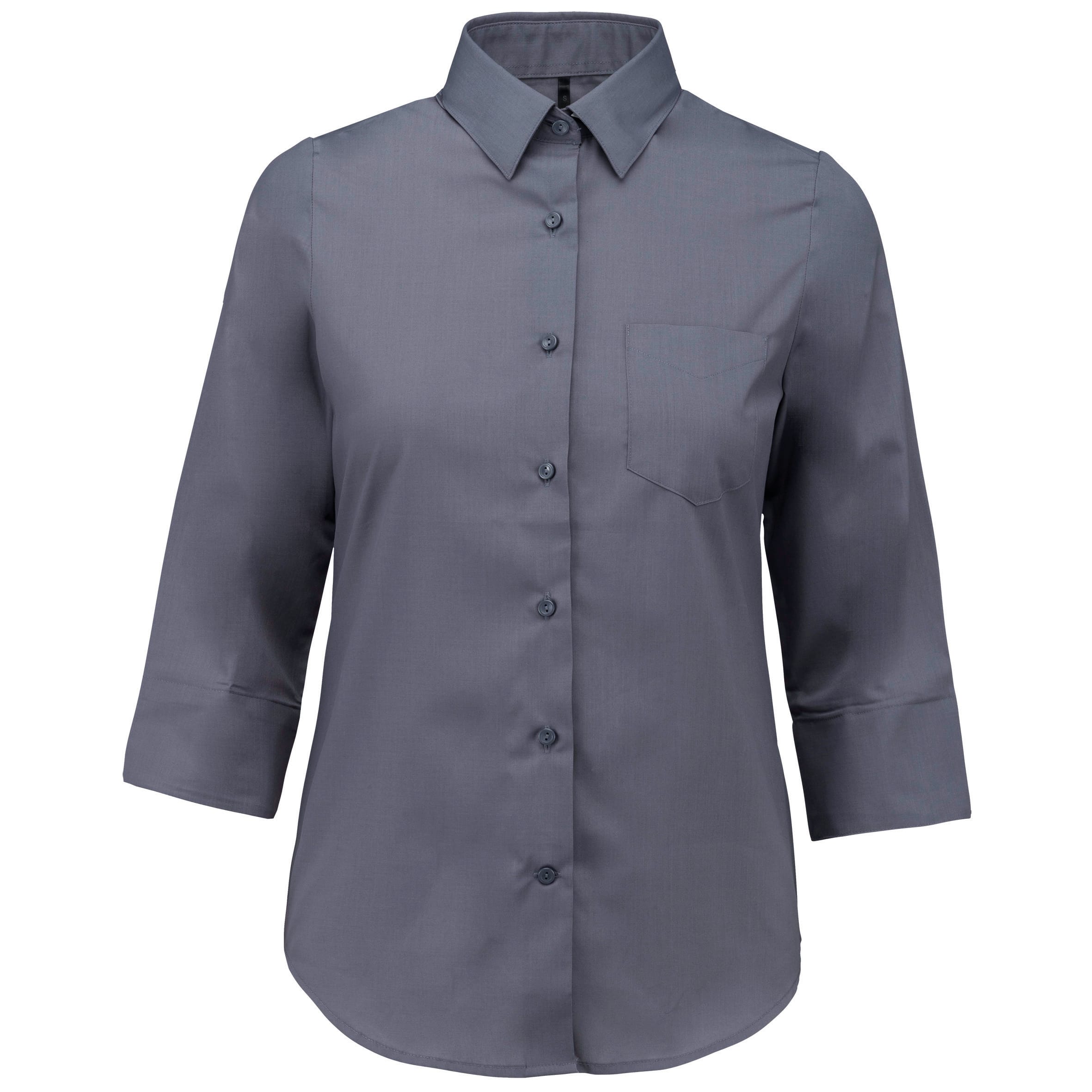 Women's easy-care polycotton poplin 3/4-sleeve shirt