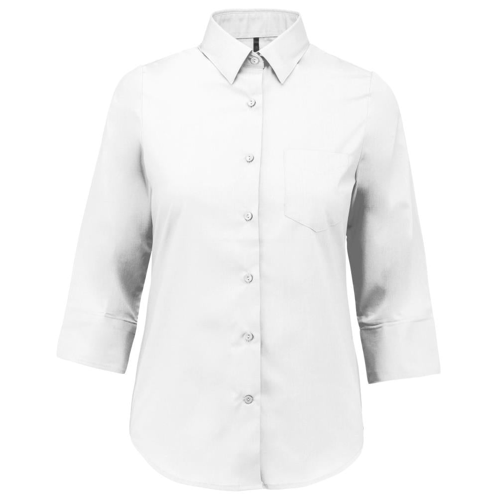 Women's easy-care polycotton poplin 3/4-sleeve shirt