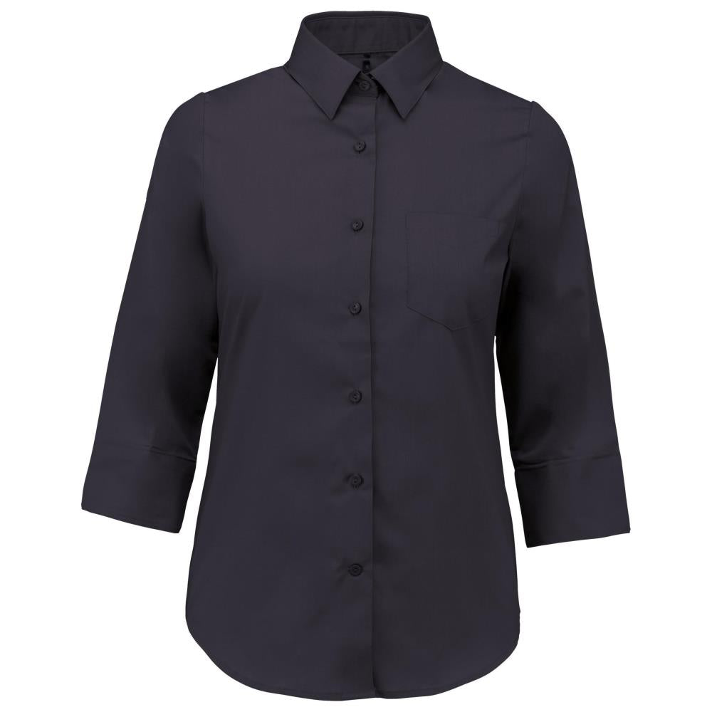 Women's easy-care polycotton poplin 3/4-sleeve shirt