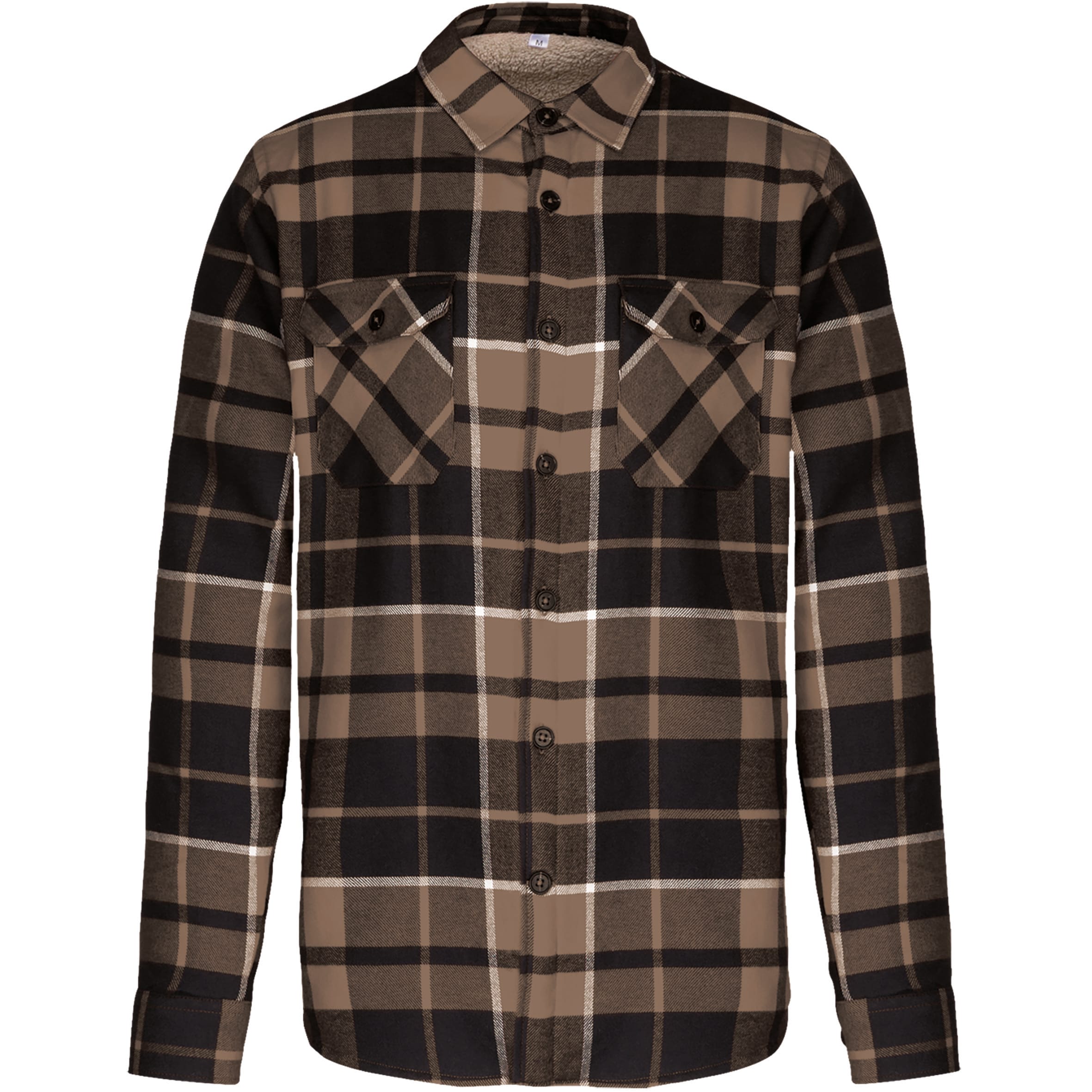 Geruit overshirt met sherpavoering