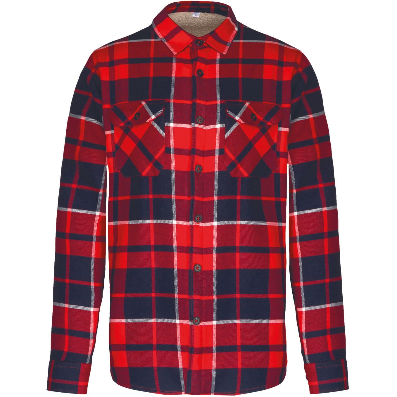Geruit overshirt met sherpavoering