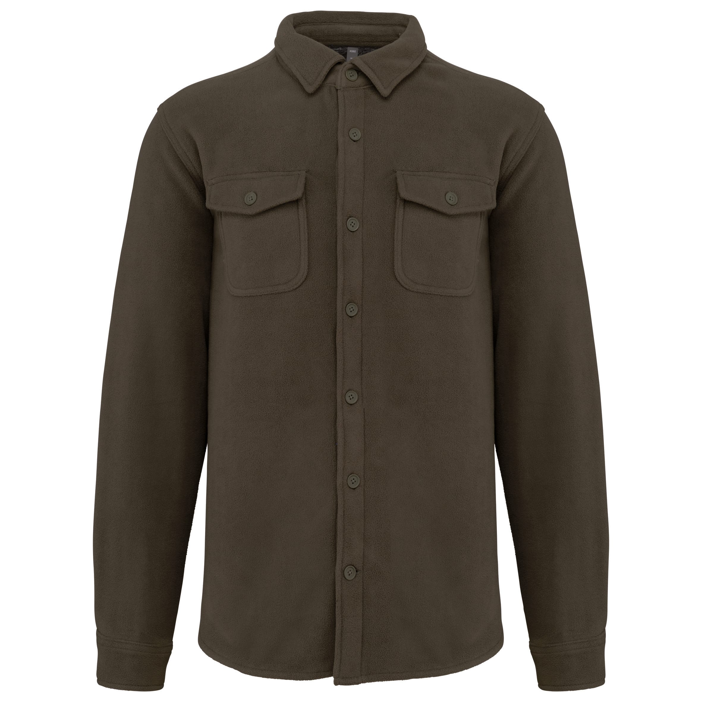 Overshirt van fleece met sherpavoering