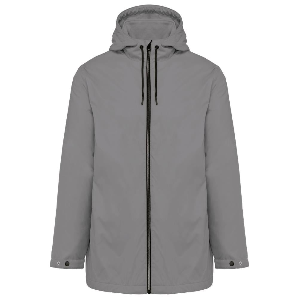 Uniseks fleecejas met gevoerde capuchon