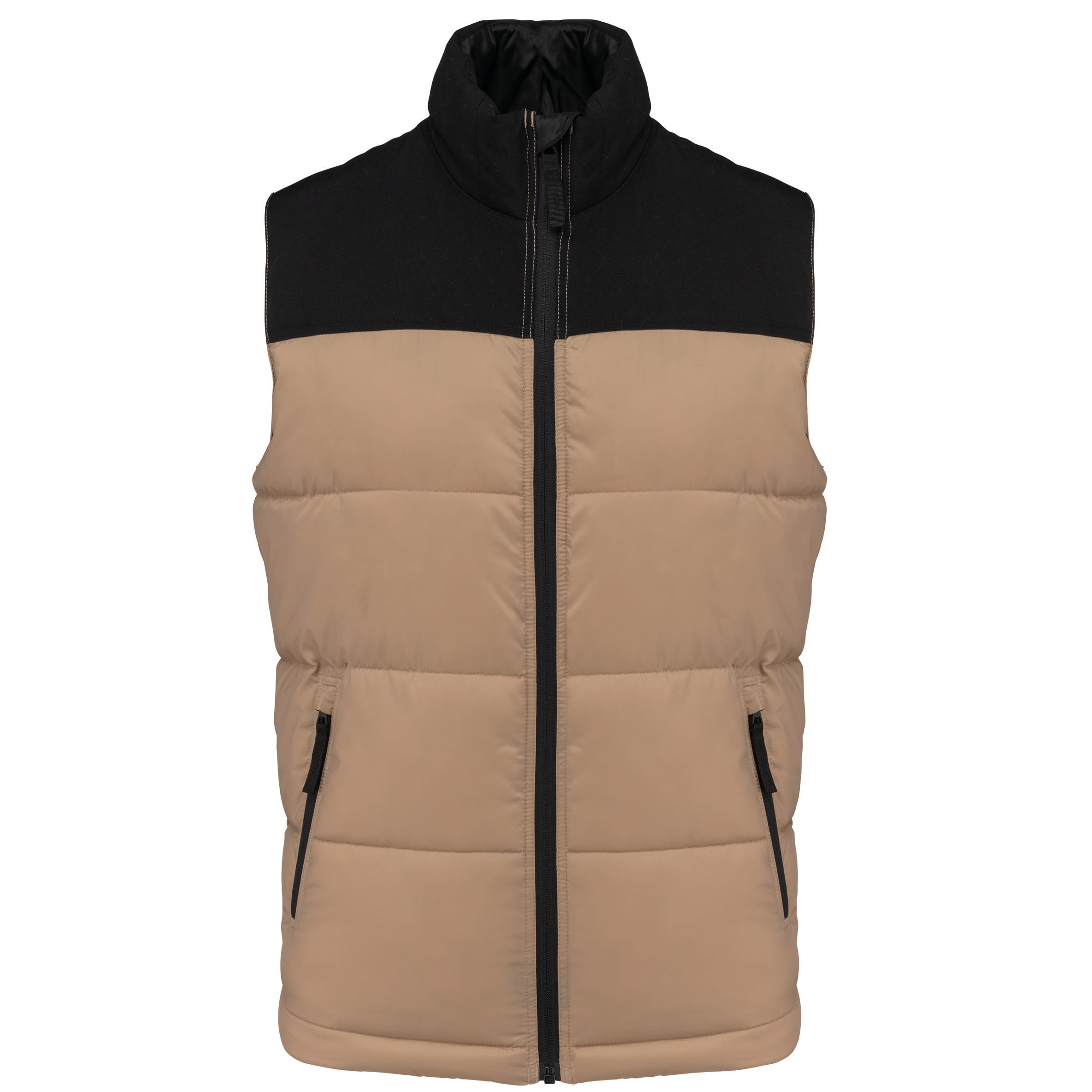 Tweekleurige gewatteerde bodywarmer uniseks