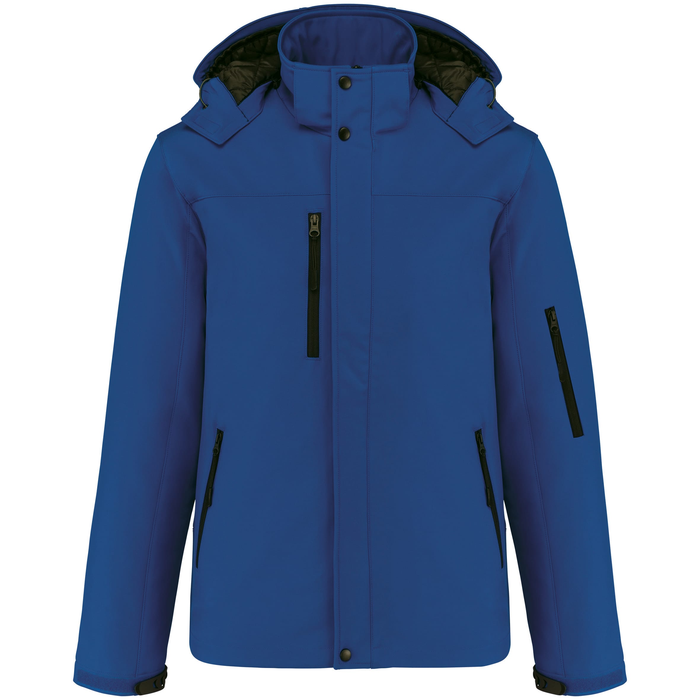 Men's padded softshell parka with hood