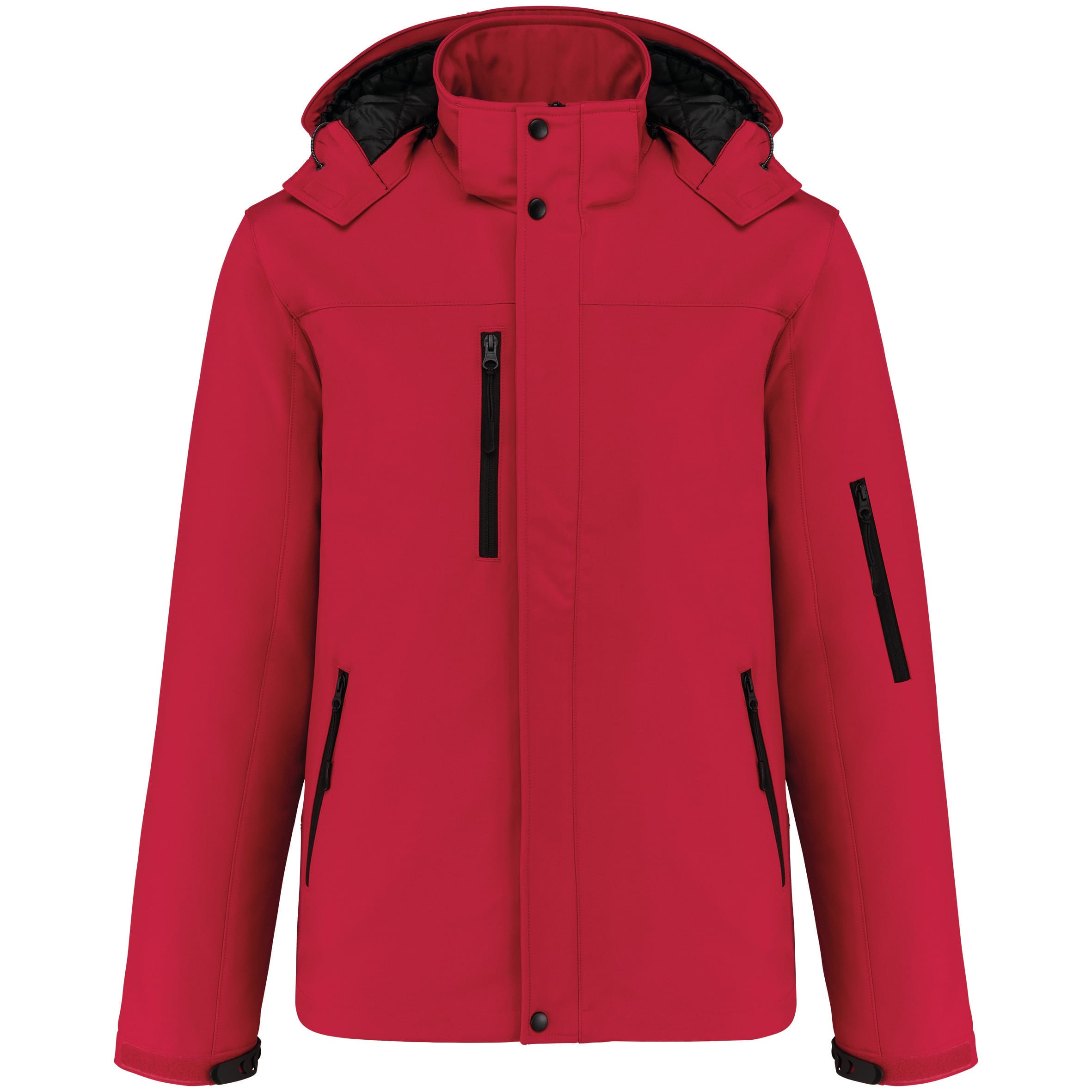 Men's padded softshell parka with hood