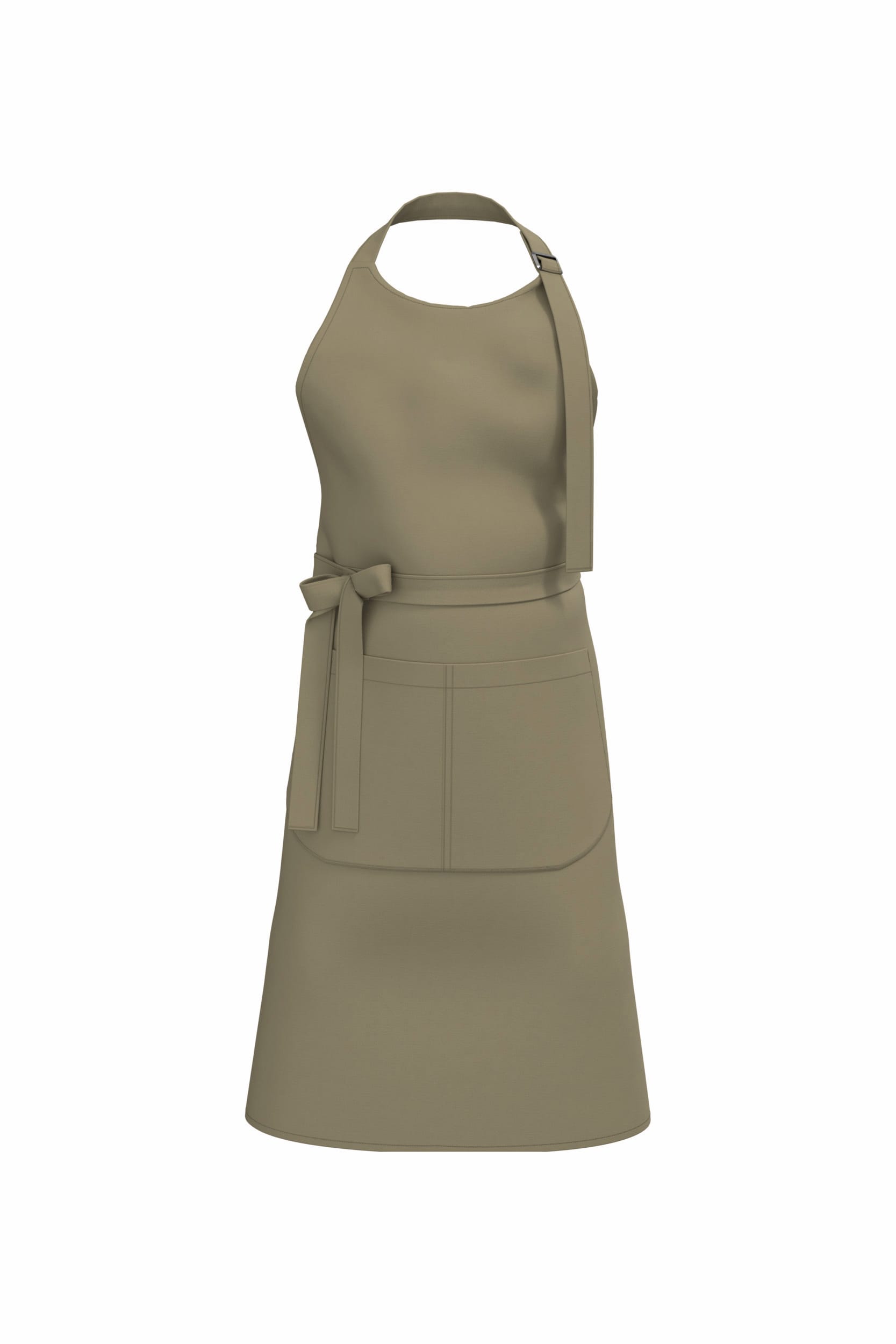 Apron with organic cotton pocket