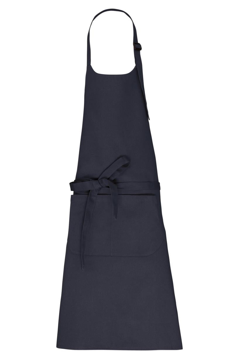 Apron with organic cotton pocket