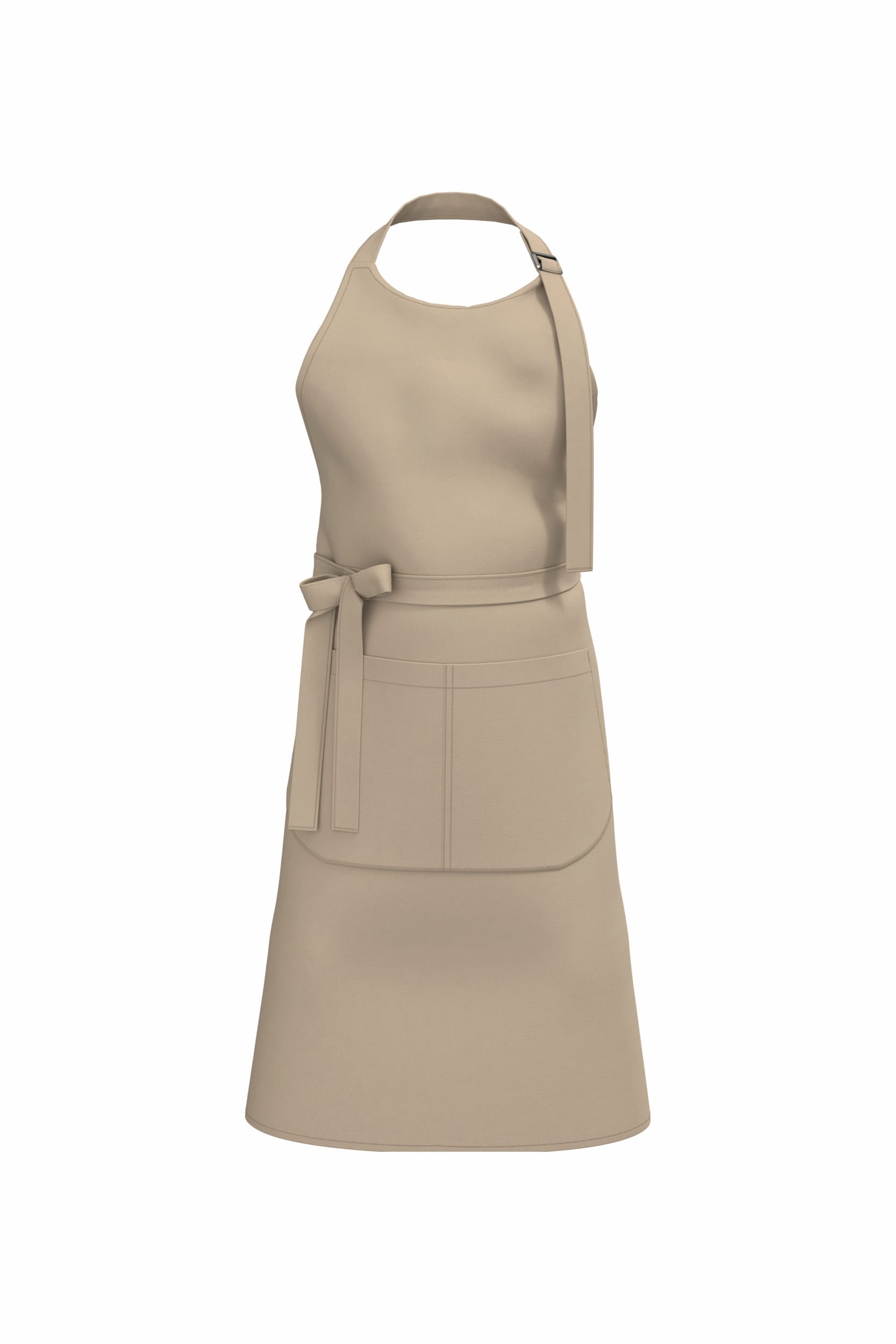 Apron with organic cotton pocket