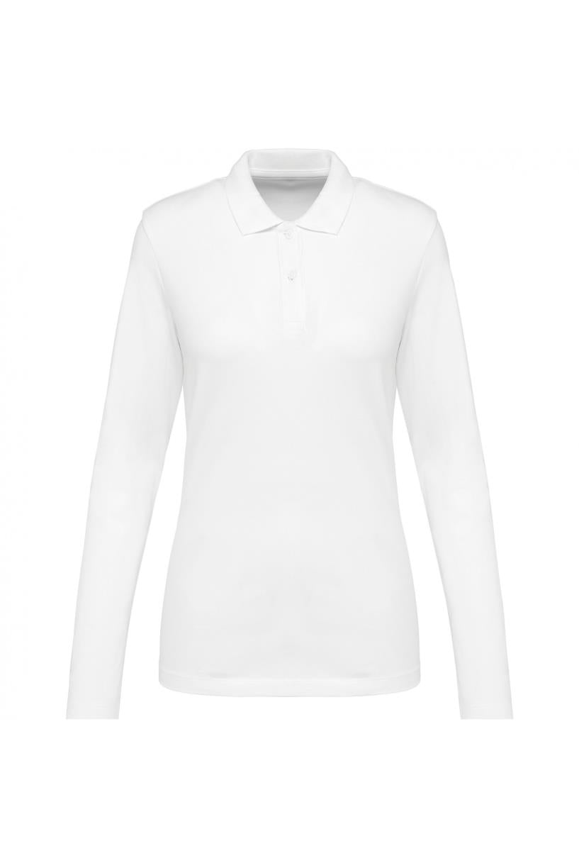 Supima® damespolo lange mouwen