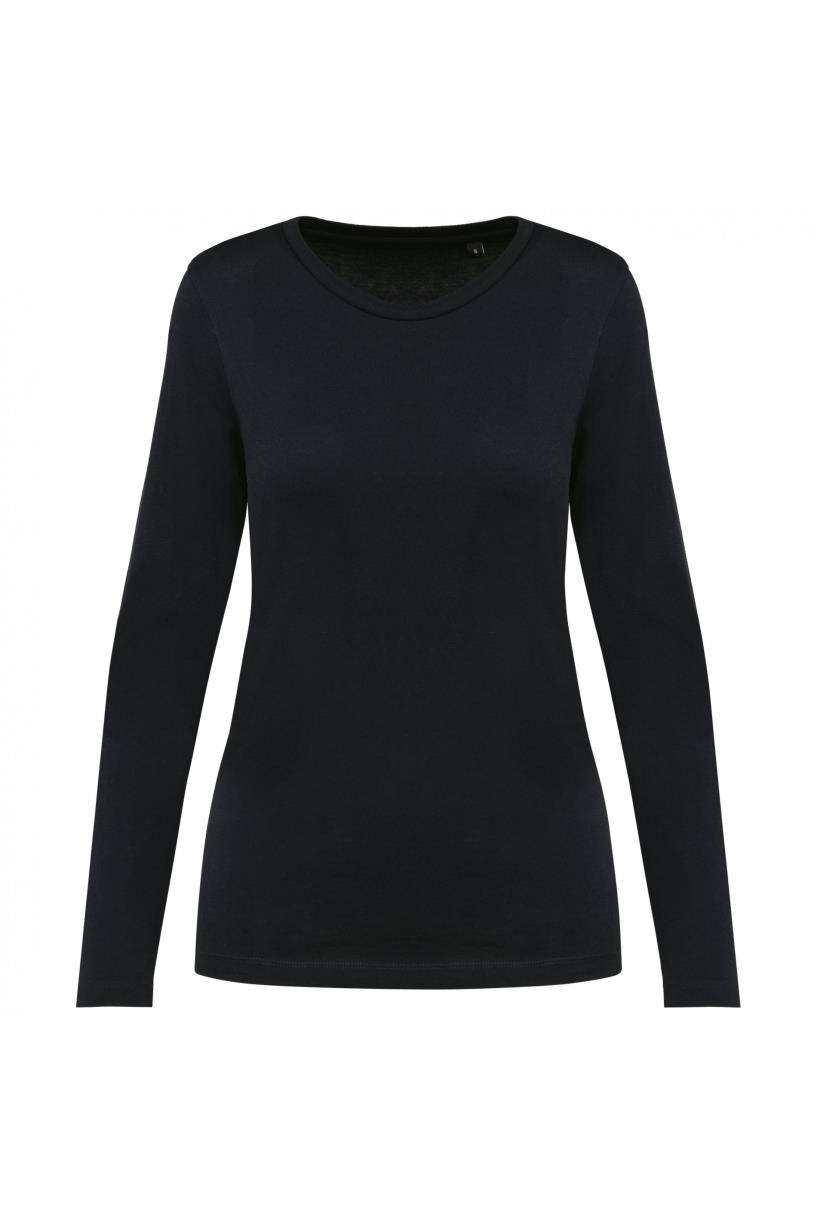 Supima® dames-T-shirt ronde hals lange mouwen
