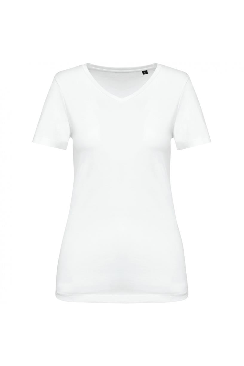 Supima® dames-T-shirt V-hals korte mouwen