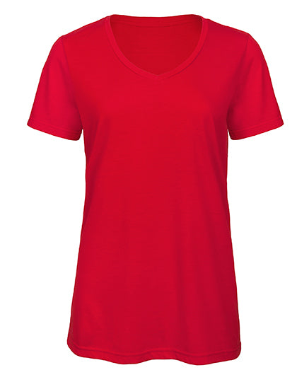 Dames Triblend T-shirt met V-hals
