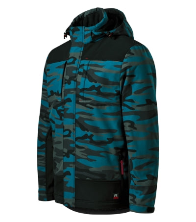 Malfini Vertex Camo Winter softshell jacket men’s - camouflage petrol
