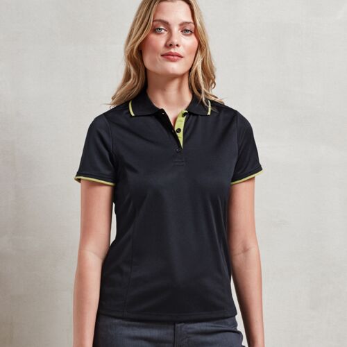 Premier Ladies Contrast Coolchecker® Piqué Polo Shirt Thumbnail