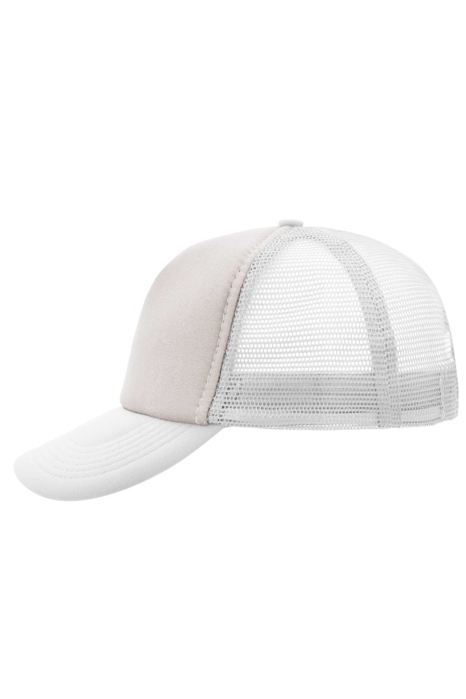 5 Panel Polyester Mesh Cap - light grey/white