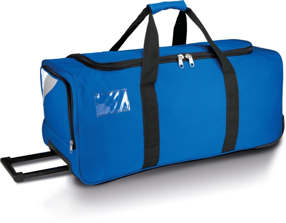 Grote sporttas op wieltjes 70cm - royal blue/white/light grey