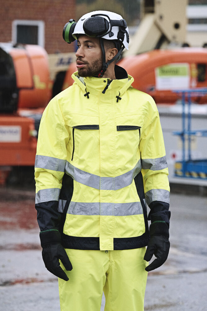Jobman - 1283 Hi-Vis Shell Jacket Geel/Navy 4XL