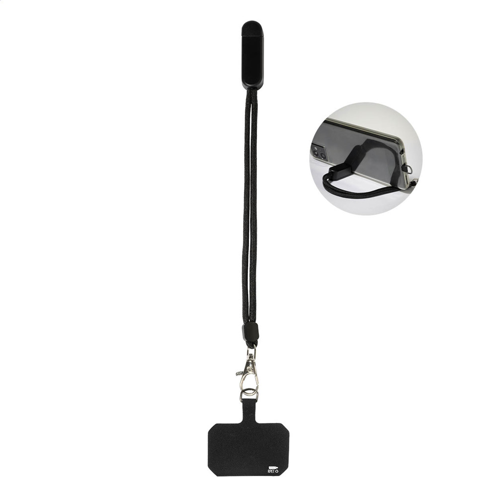 CuffStand - RPET mobiele houder polsbandje - Zwart
