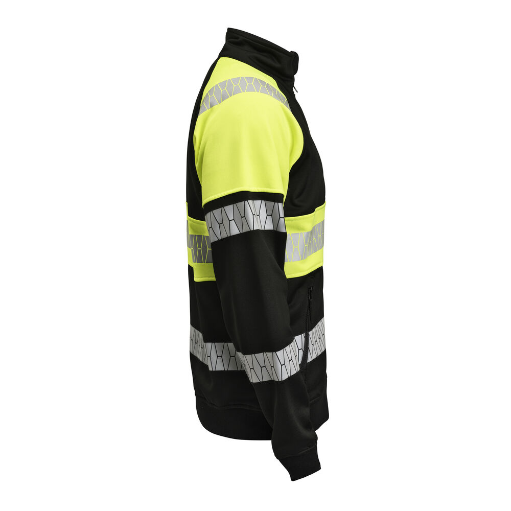 Jobman - 5225 Sweatshirt Full-Zip Hi-Vis Zwart/Geel M