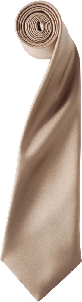 'Colours' Satin Tie - Khaki Beige