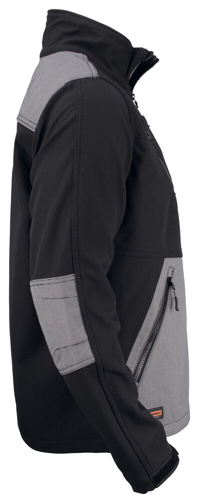 Jobman - 1248 Softshell Jacket Zwart/Donkergrijs S