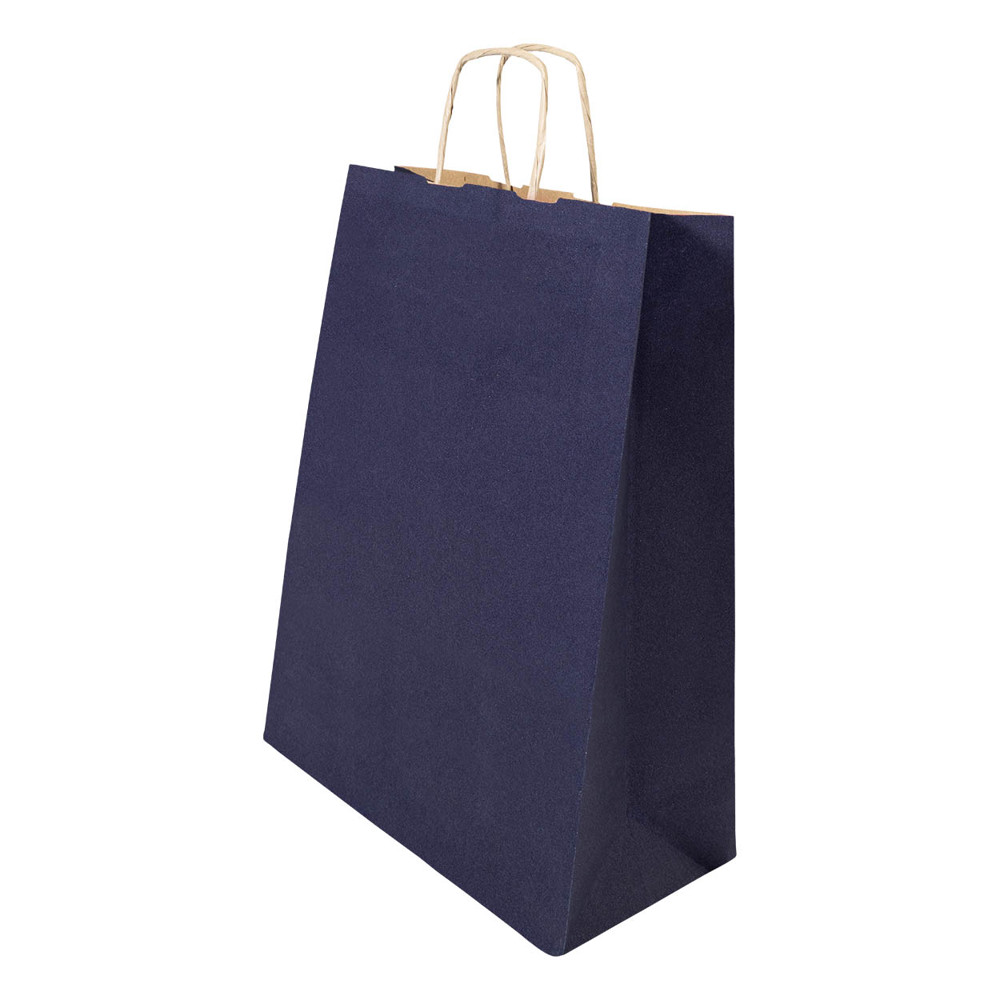 Papbag L - papieren geschenktas, groot - donker blauw