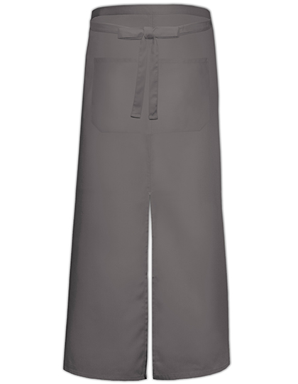 Bistro Apron With Split And Front Pocket - Dark Grey