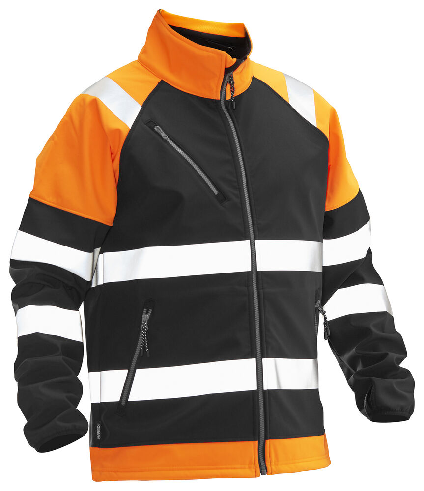 Jobman - 5125 Hi-Vis Softshell Jacket - Zwart/HV Oranje
