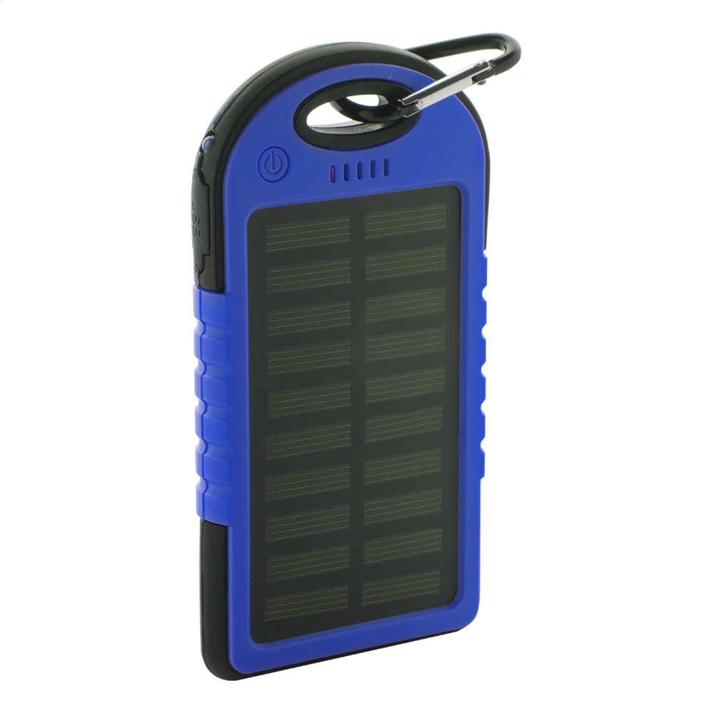 Durabank - USB power bank met zonne energie lader - blauw