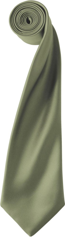 'Colours' Satin Tie - Green Olive