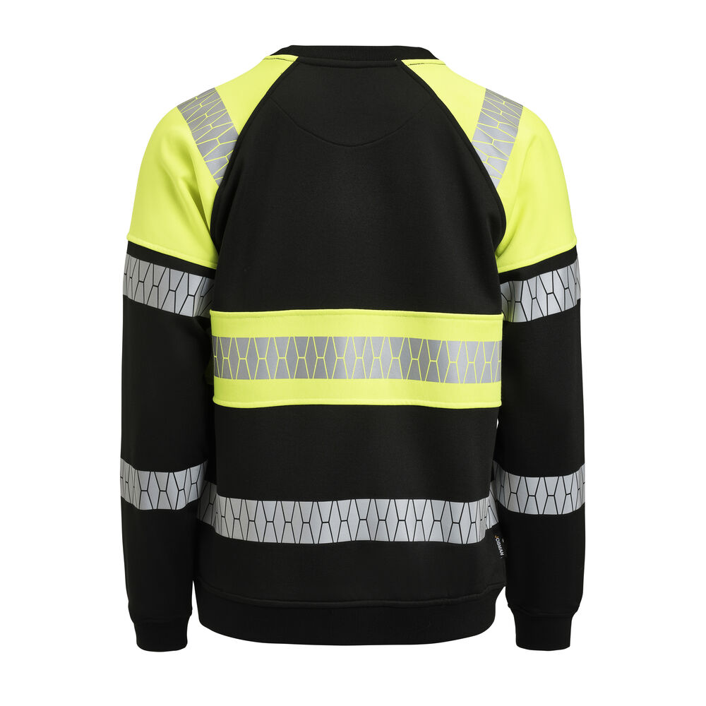 Jobman - 5224 Sweatshirt Hi-Vis Zwart/Geel XS