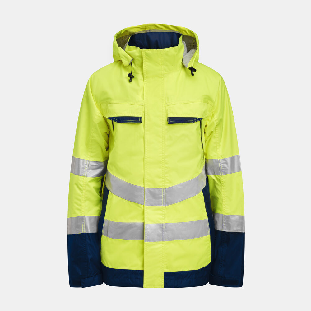 Jobman - 1283 Hi-Vis Shell Jacket - Geel/Navy