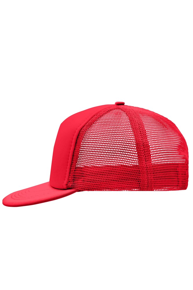 5 Panel Flat Peak Cap - red/red